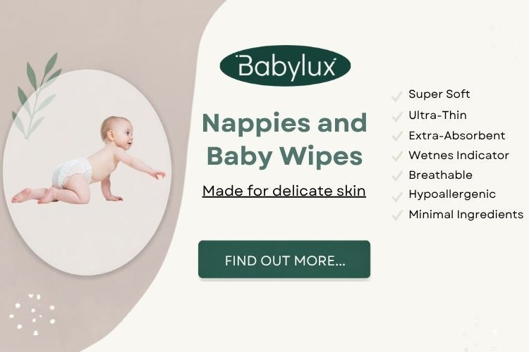 Babylux nappies and wipes made for delicate skin