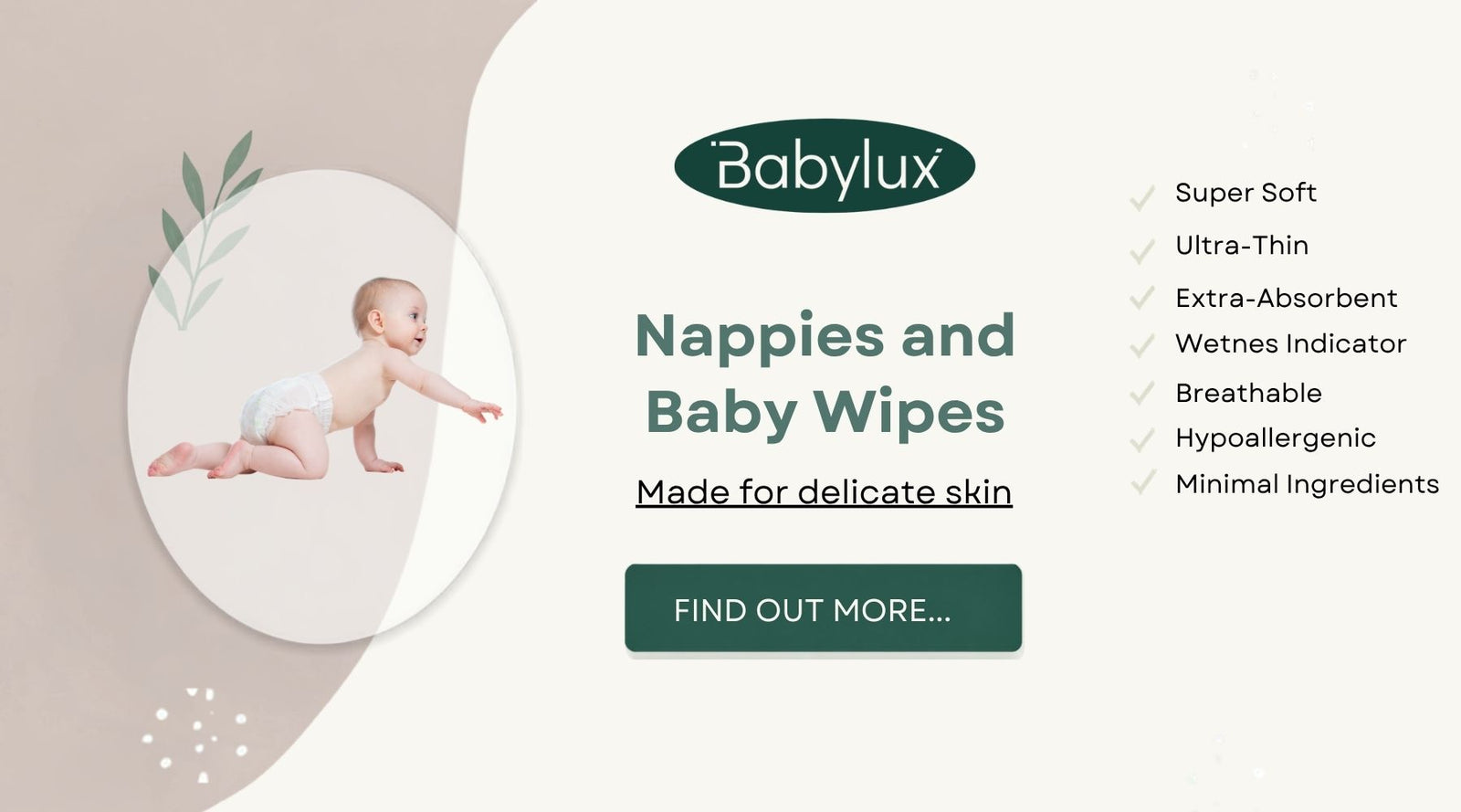 Babylux Nappies and Wipes made for delicate skin