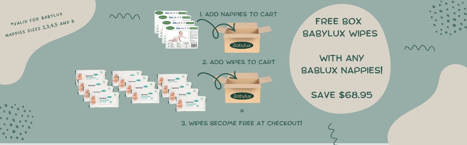 FREE Babylux Wipes with Any Babylux Nappies!
