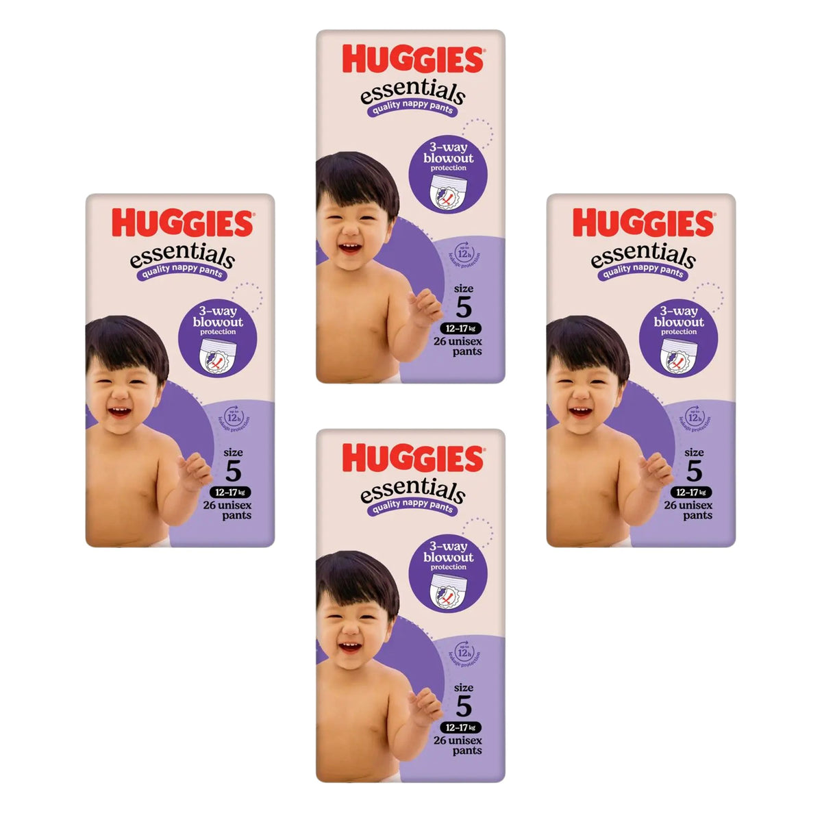 Huggies Essentials Nappy Pants Size 5 Bulk Buy