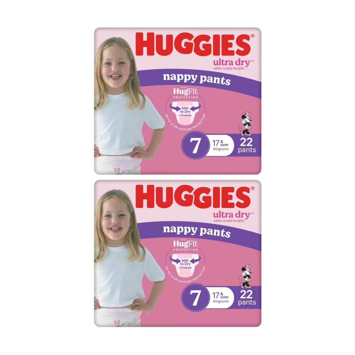 Huggies Ultra Dry Nappy Pants Size 7 Girl 17kg+