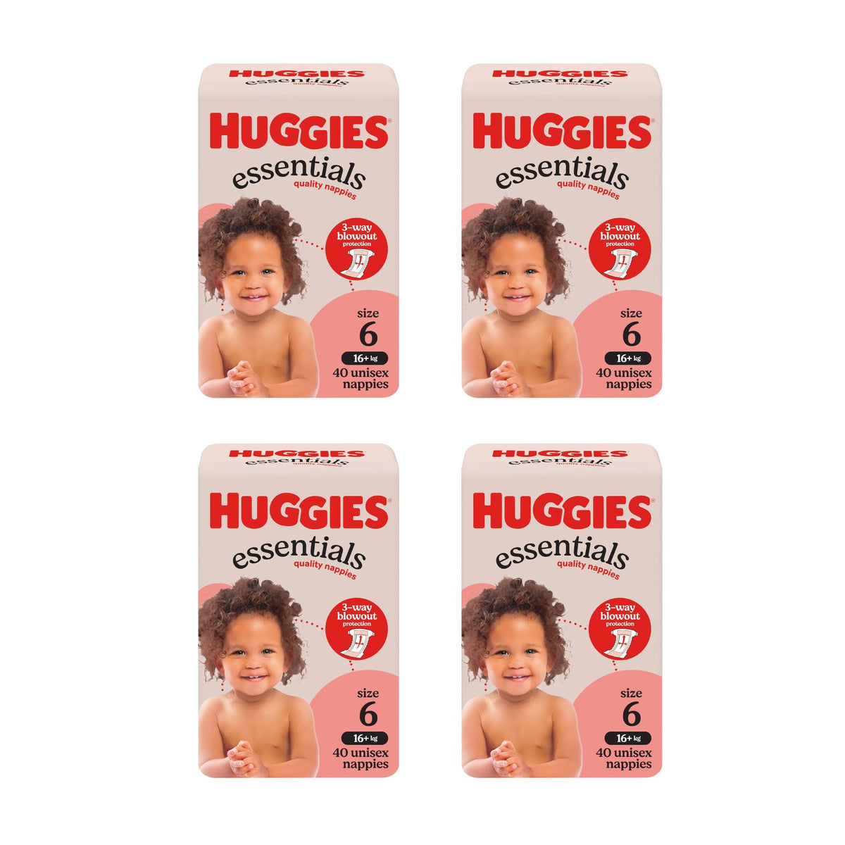 Huggies Essentials Nappies Size 6 - Bulk 4x40 - The Nappy Shop