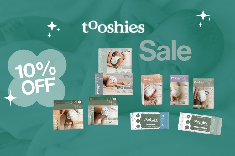 10% Off Tooshies ECO Nappies, Nappy Pants and Baby Wipes!