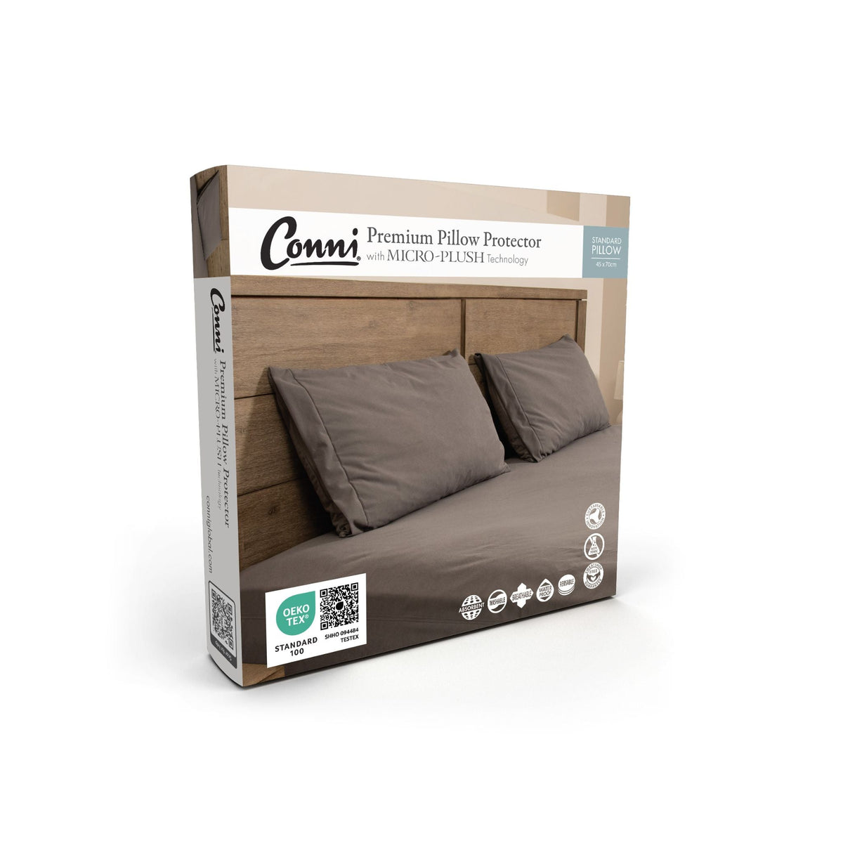 Conni Micro - Plush Pillow Case - Charcoal - The Nappy Shop