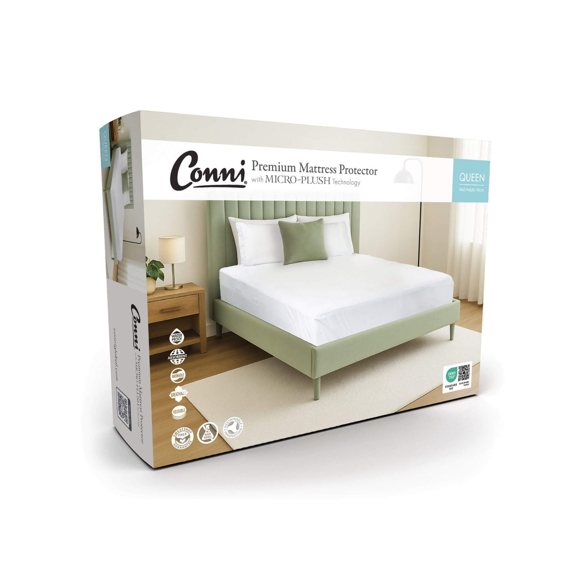 Conni Micro - Plush Waterproof Fitted Sheet - Queen - The Nappy Shop