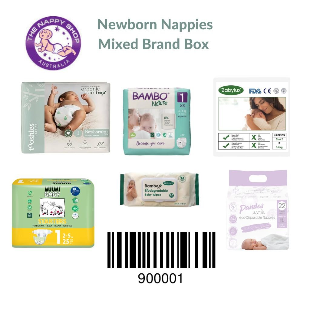 ECO Newborn Nappies Mixed Brand Box - 5 Packs - The Nappy Shop
