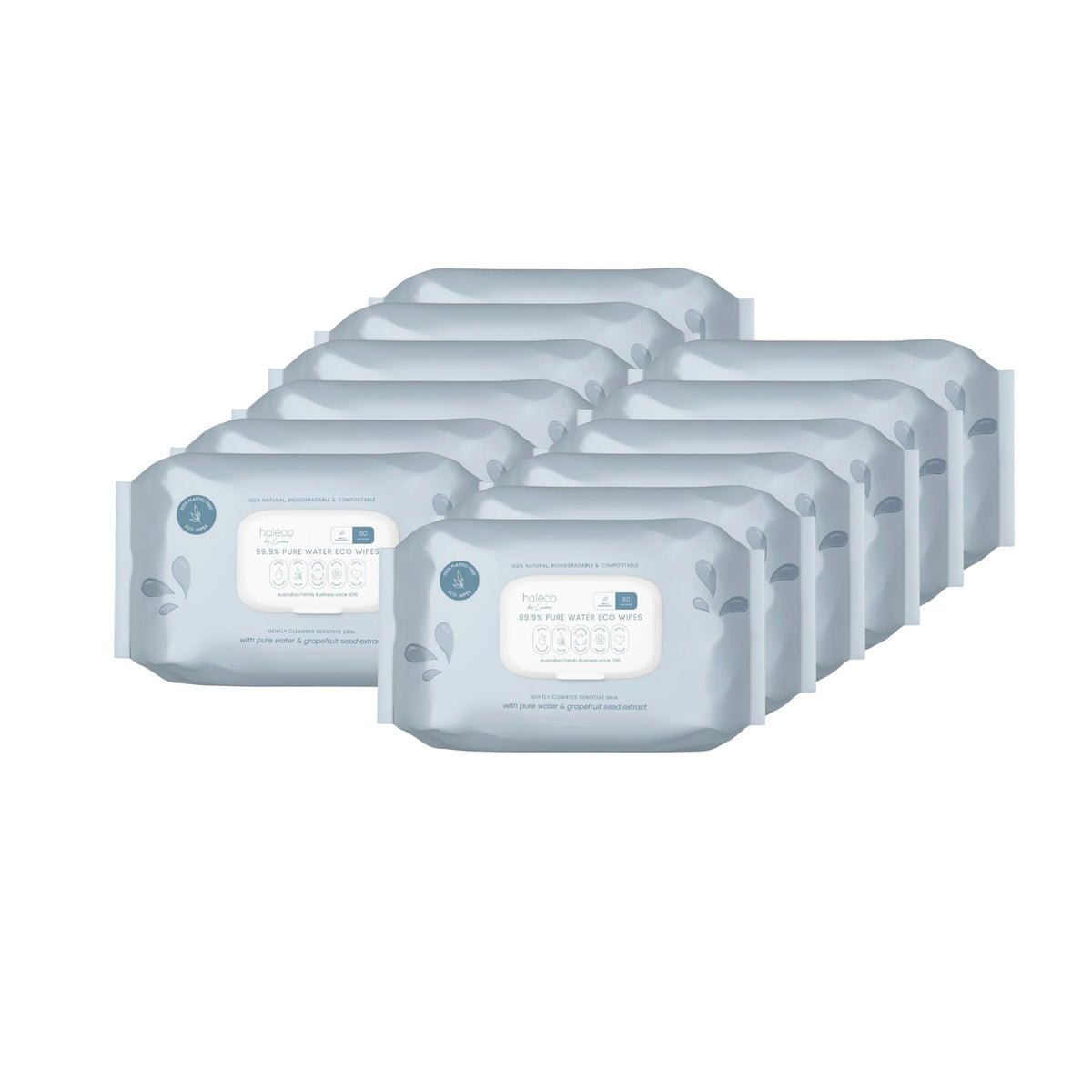 Haleco by Luvme Water Wipes – Bulk 12×80 - The Nappy Shop