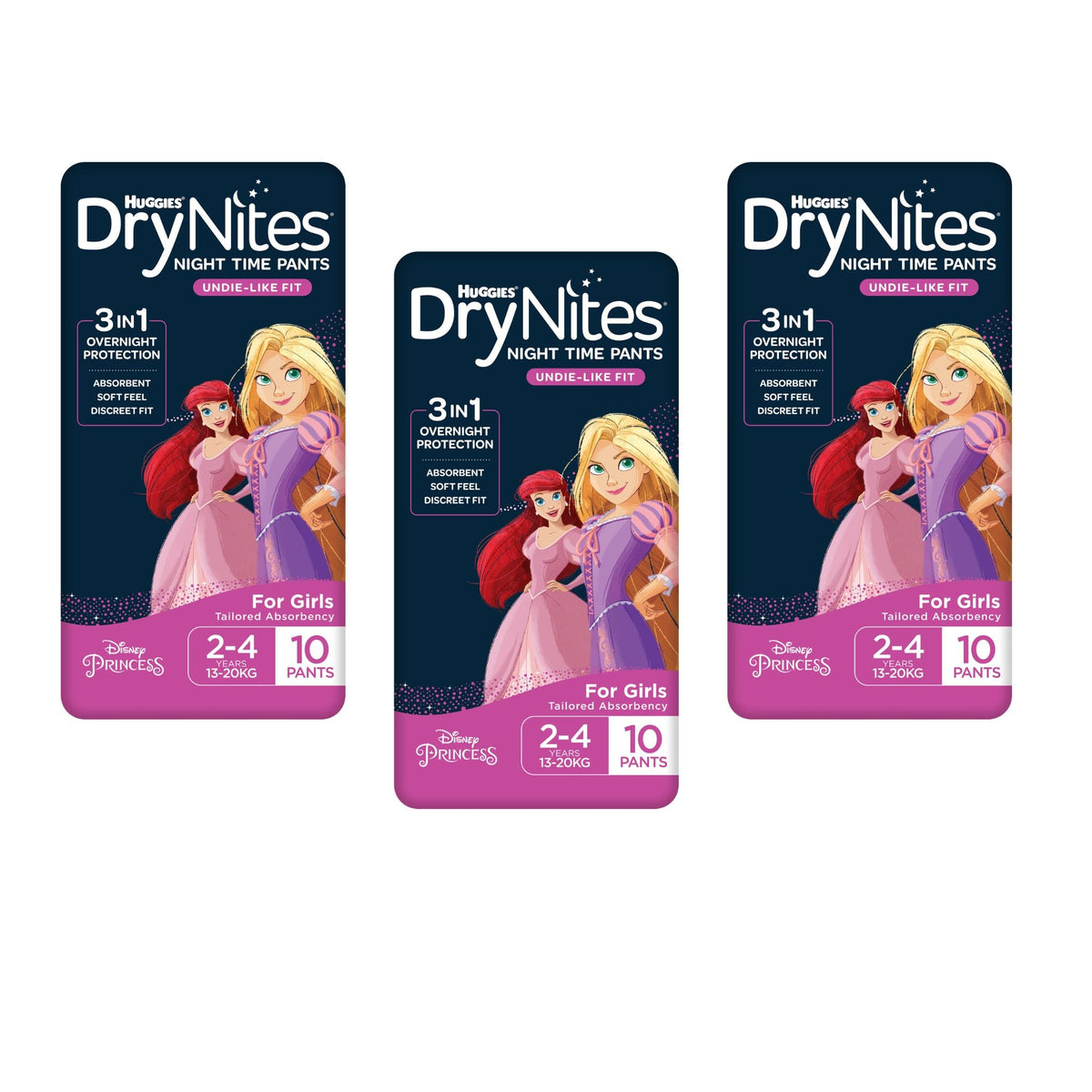Huggies DryNites 2-4 years for Girls - Bulk 3x10 - The Nappy Shop