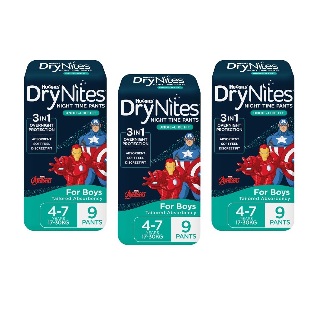 Huggies DryNites 4 - 7 years for Boys - Bulk 3x9 - The Nappy Shop