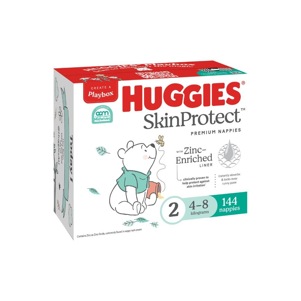 Huggies Skin Protect Nappies Size 2 Infant - Bulk 144 Pack - The Nappy Shop