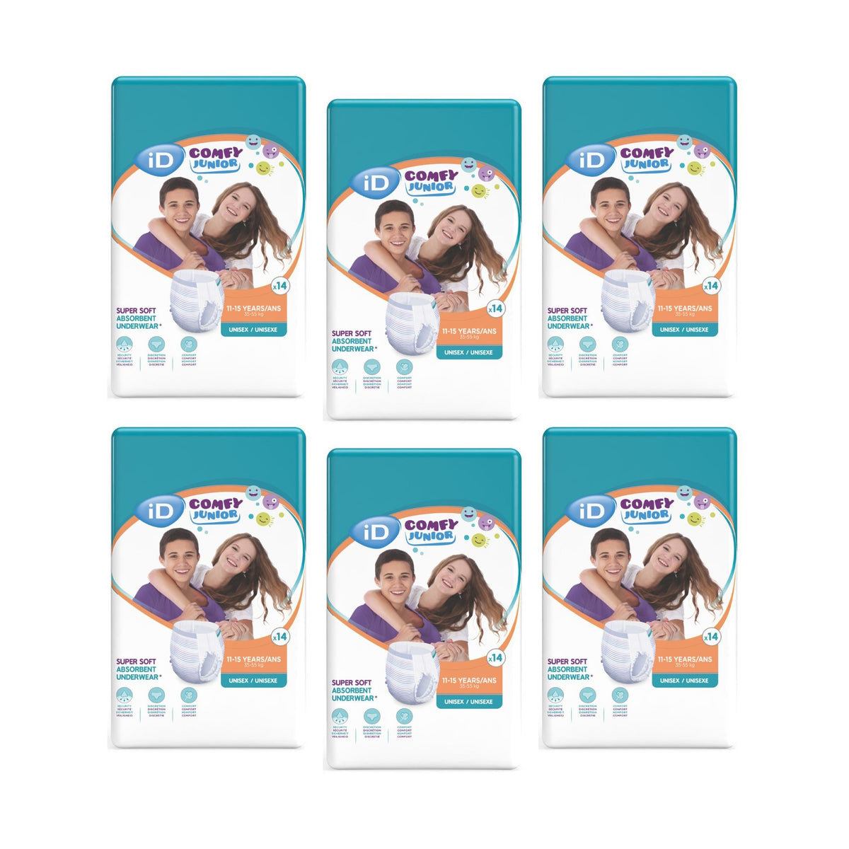 iD Comfy Junior 11-15 Years - Bulk 8x14 - The Nappy Shop
