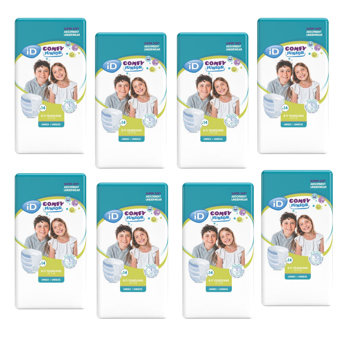 iD Comfy Junior 8-11 Years - Bulk 8x14 (Previously labelled 8-15 years) - The Nappy Shop
