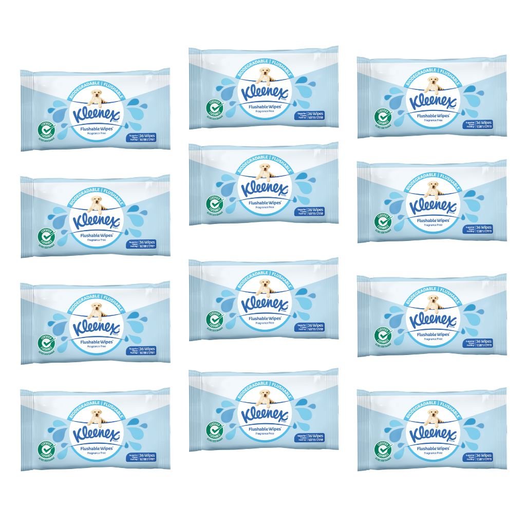 Kleenex Flushable Wipes - Bulk 12x36 - The Nappy Shop