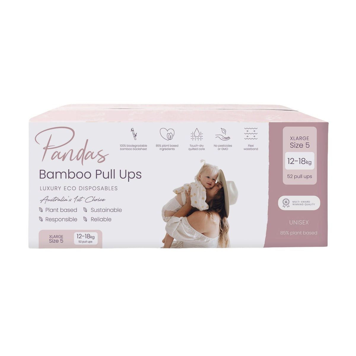 Pandas by Luvme Eco Pull Ups Size 5 (12-18kg) - Bulk 4x13 - The Nappy Shop