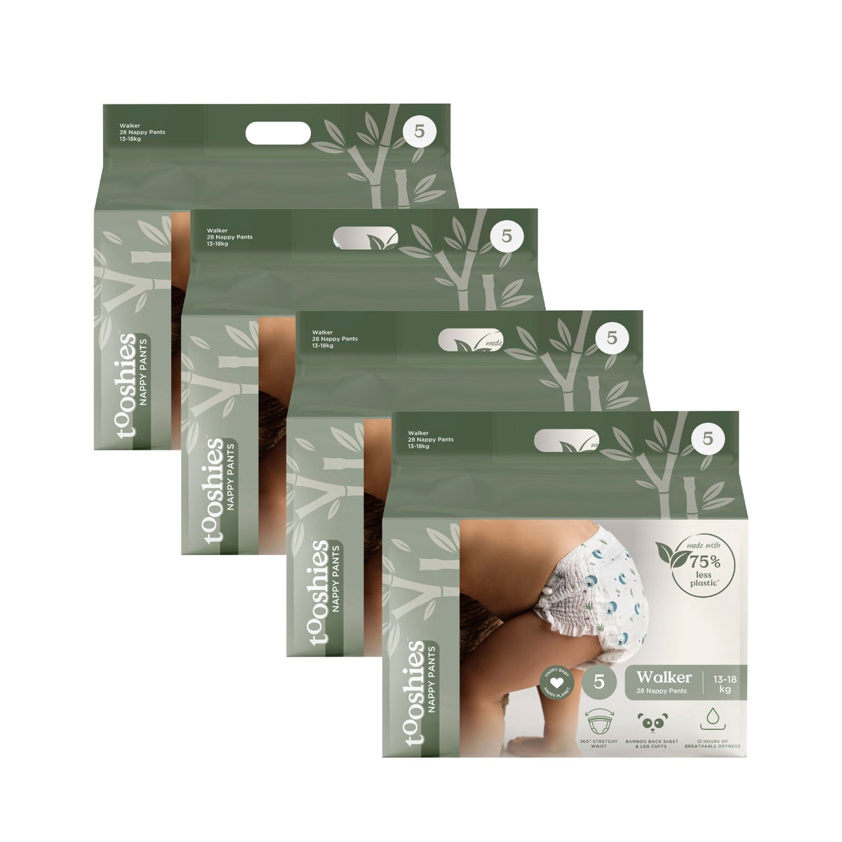 Tooshies Eco Nappy Pants Size 5 - Bulk 4x28 - The Nappy Shop