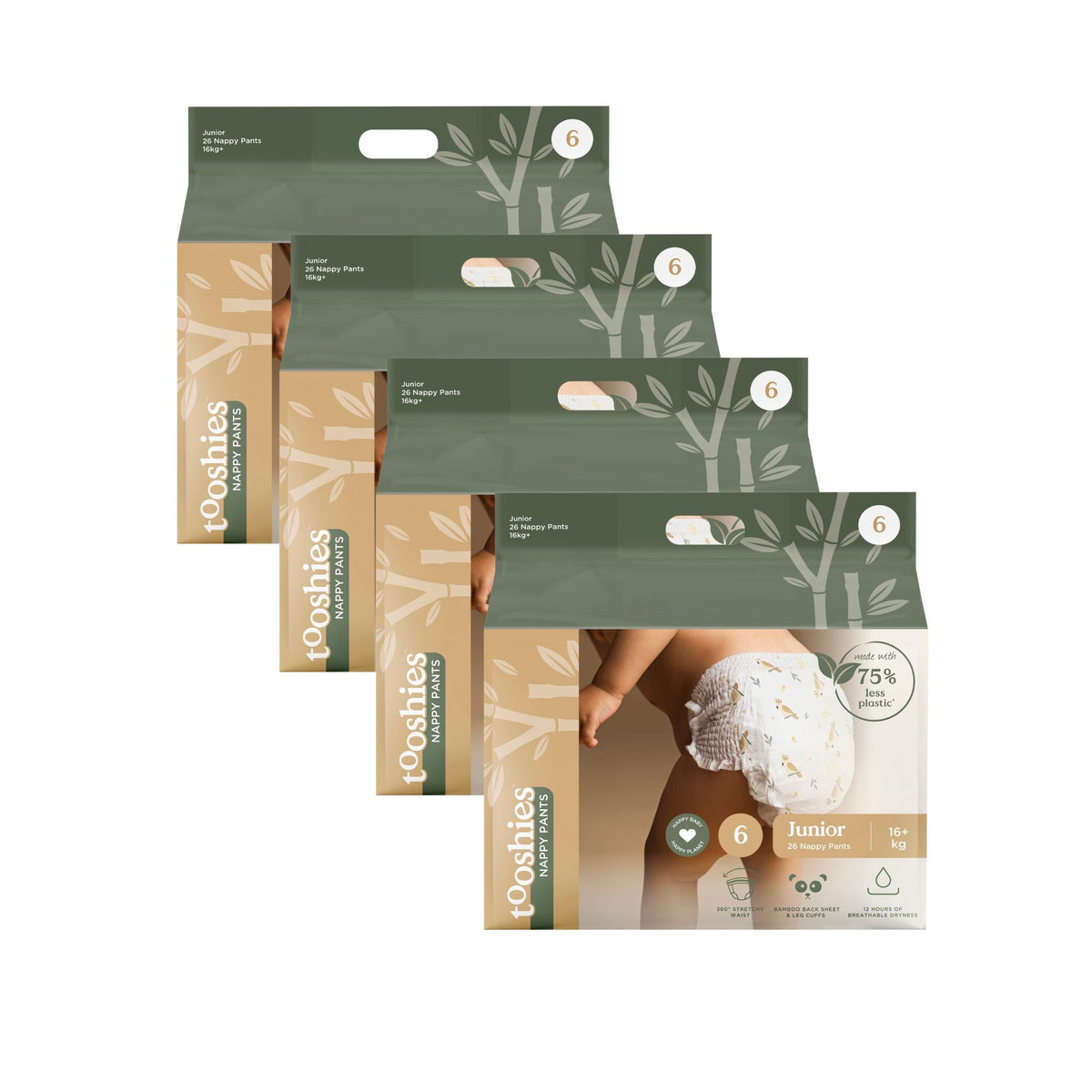Tooshies ECO Nappy Pants Size 6- Bulk 4x26 - The Nappy Shop
