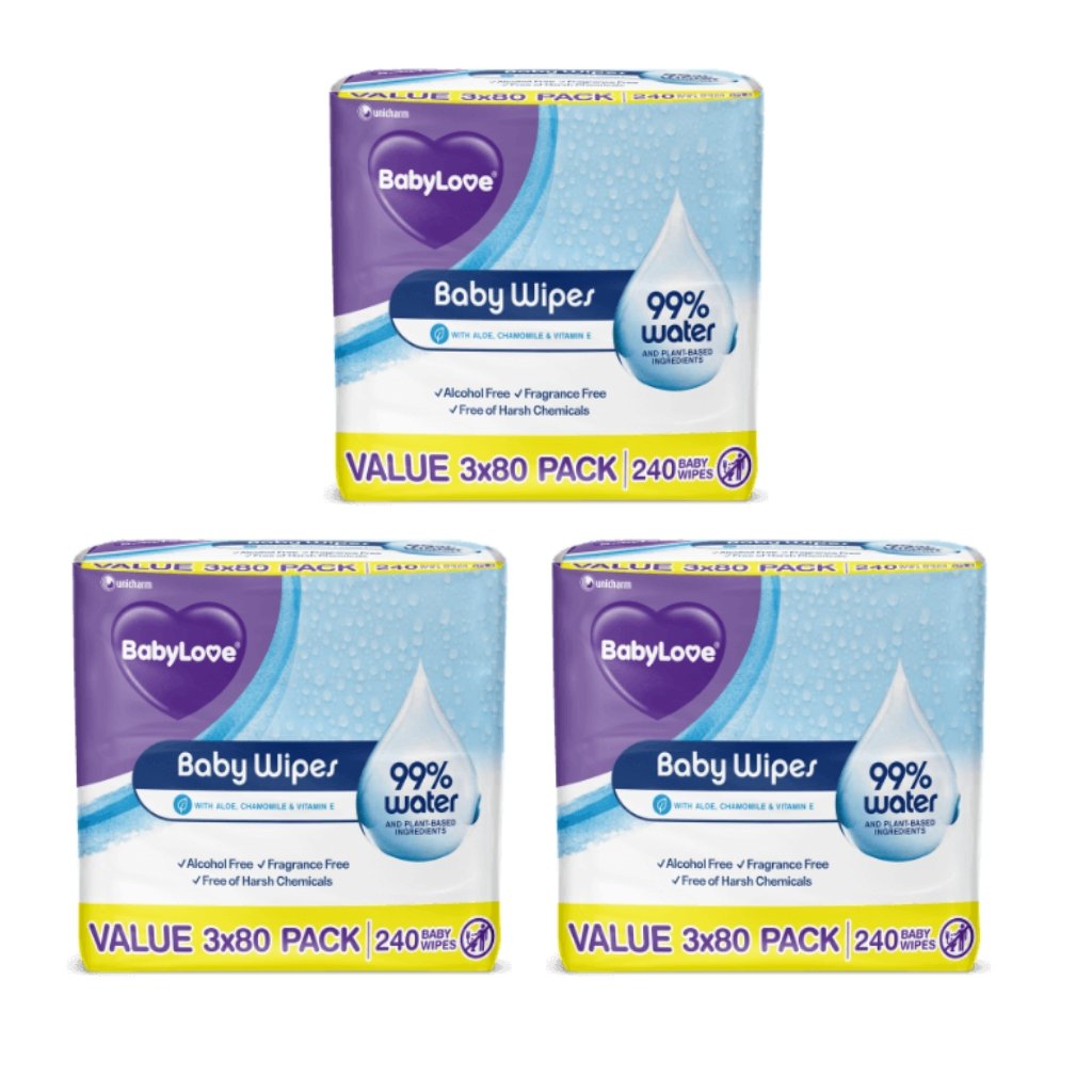BabyLove Water Baby Wipes - Bulk 3x240 - The Nappy Shop