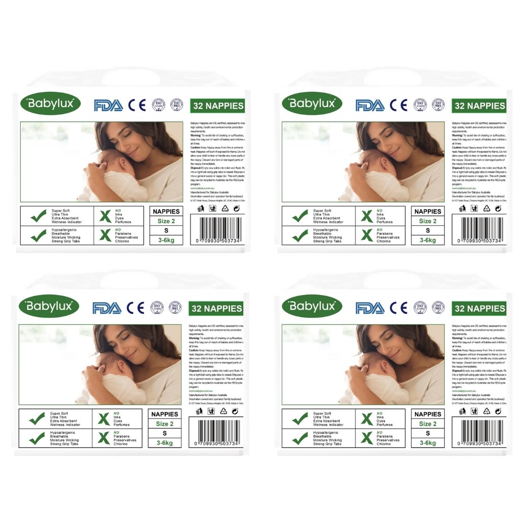 Babylux Nappies Size 2 - Bulk 4x32 - The Nappy Shop