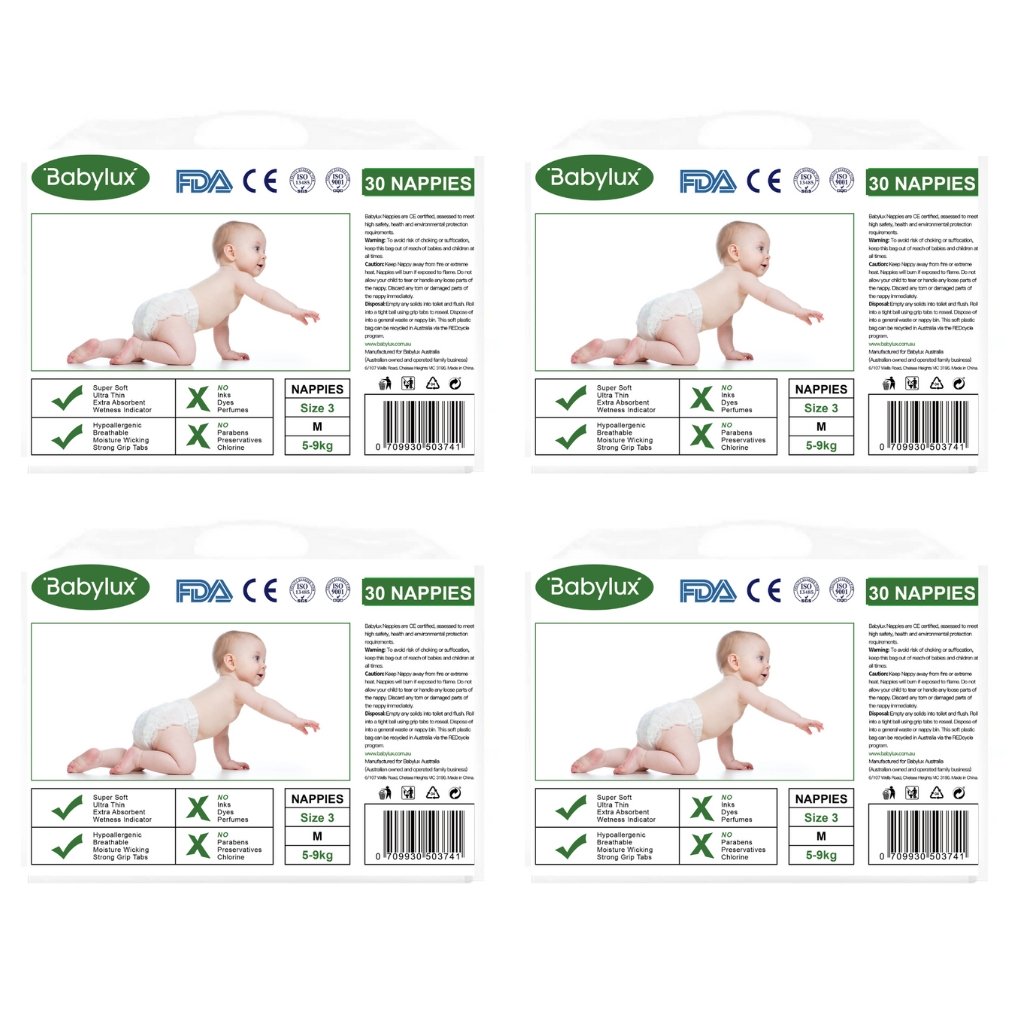 Babylux Nappies Size 3 - Bulk 4x30 - The Nappy Shop