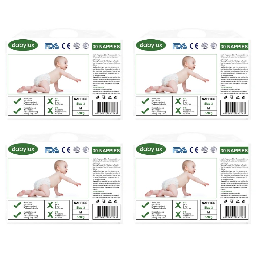 Babylux Nappies Size 3 - Bulk 4x30 - The Nappy Shop