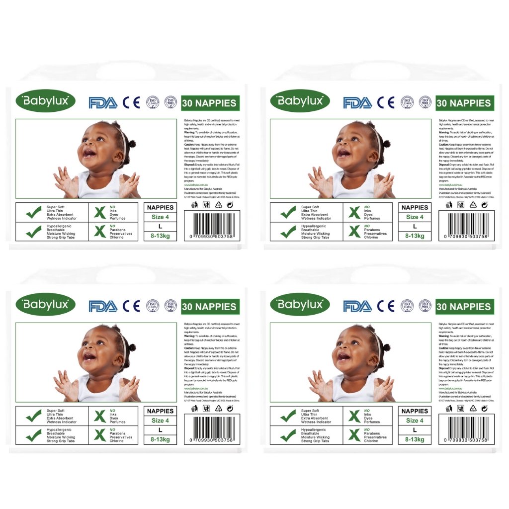 Babylux Nappies Size 4 - Bulk 4x30 - The Nappy Shop