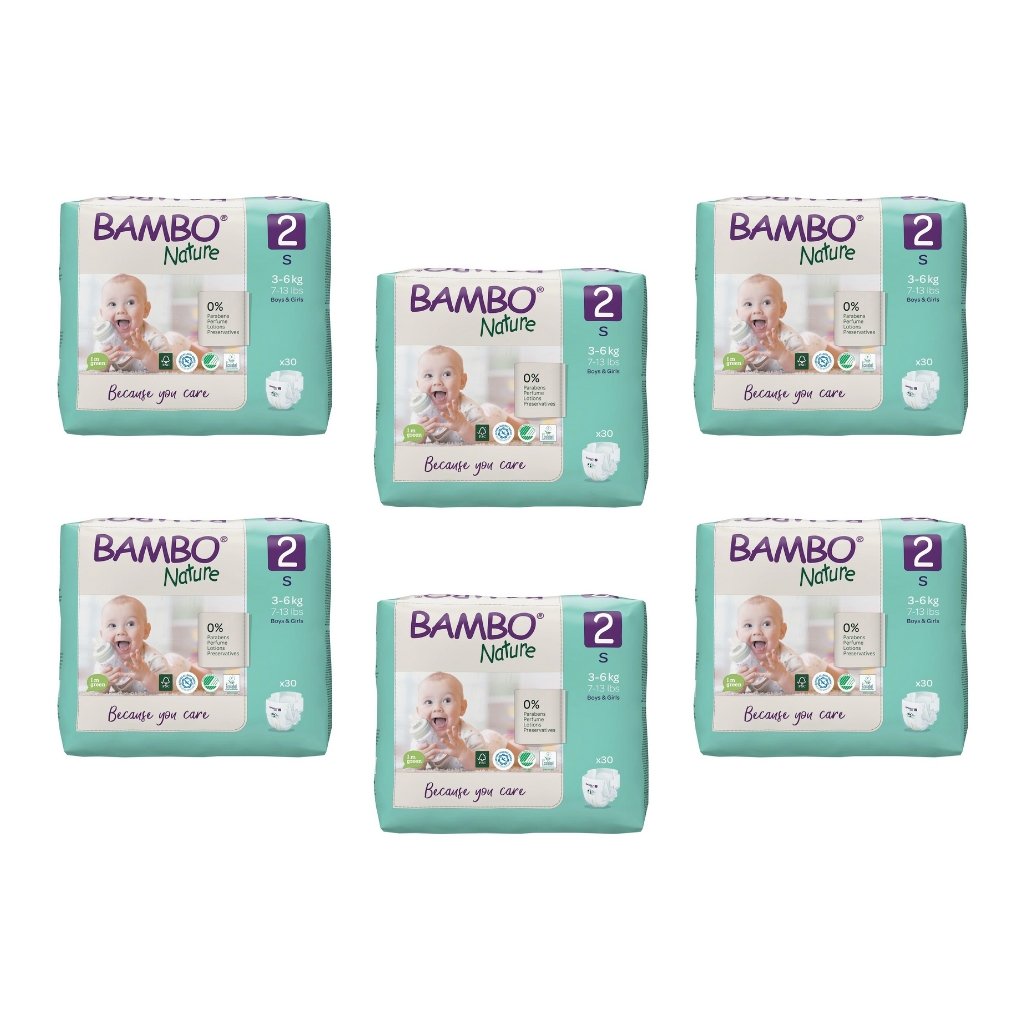 Bambo Nature Nappies Size 2 - Bulk 6x30 - The Nappy Shop