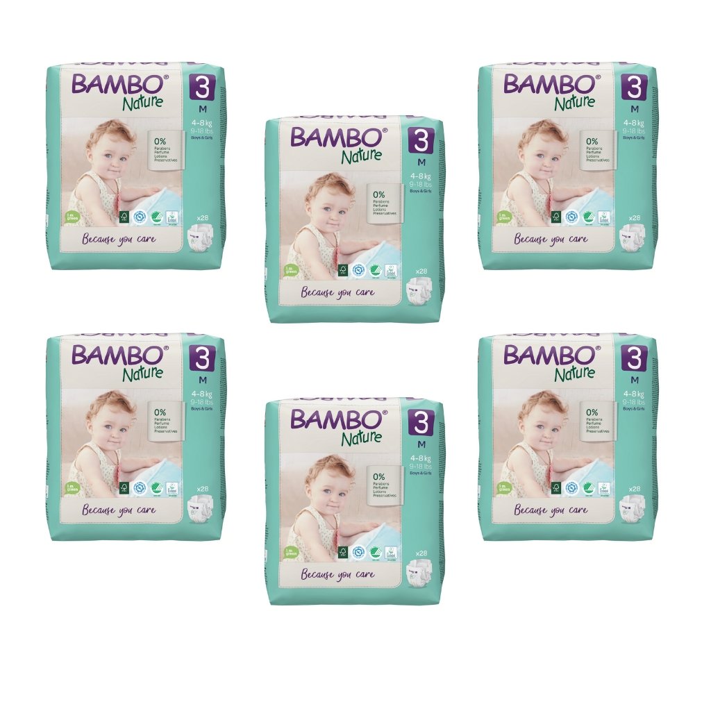 Bambo Nature Nappies Size 3 - Bulk 6x28 - The Nappy Shop