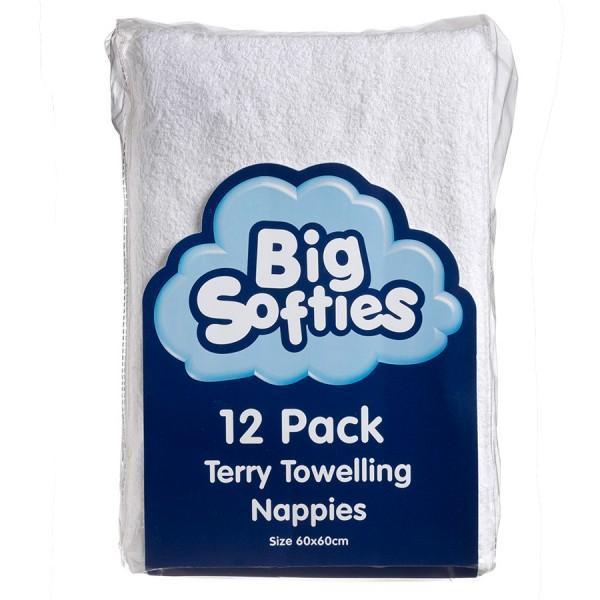 Big Softies Terry Towelling Nappies 12 Pack - The Nappy Shop