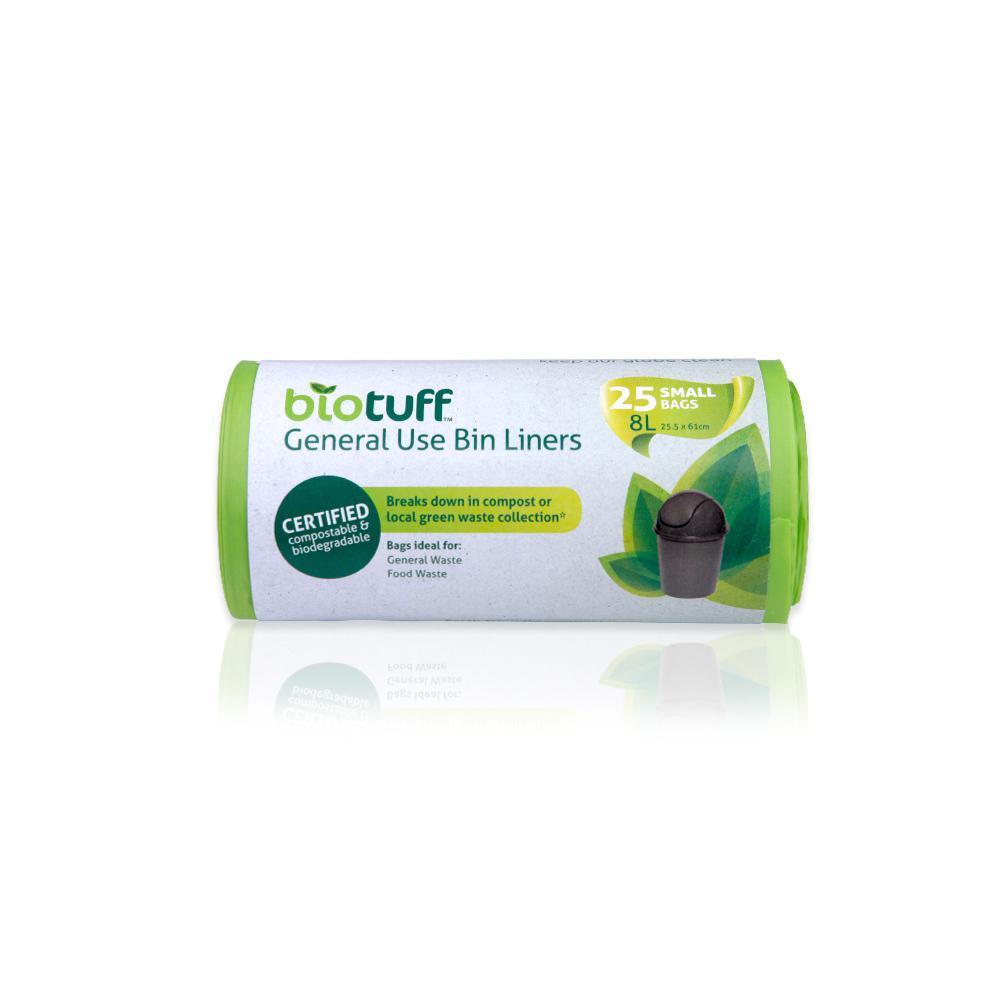 Biotuff Biodegradable Bin Liner Bags 8L - 25 Pack - The Nappy Shop