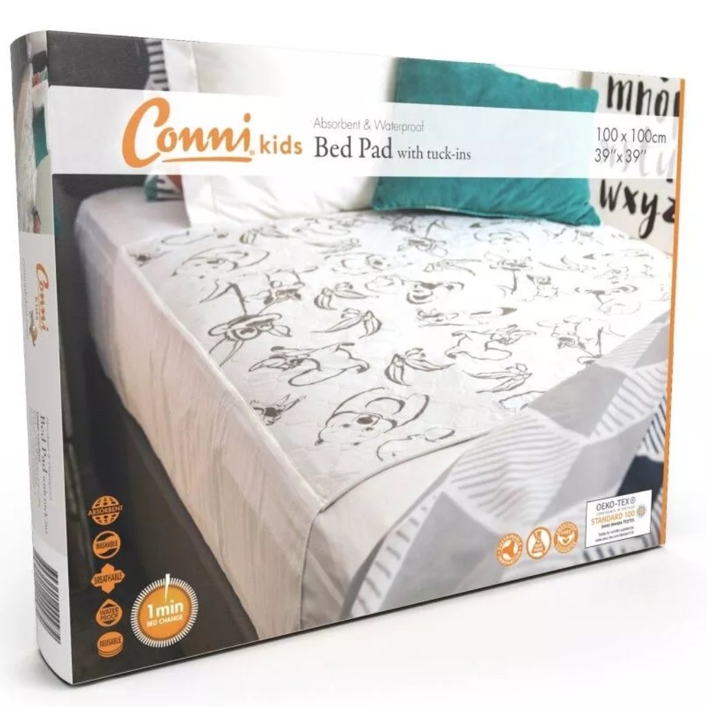 Conni Bed Pad with Tuck-Ins - Animal Print - The Nappy Shop