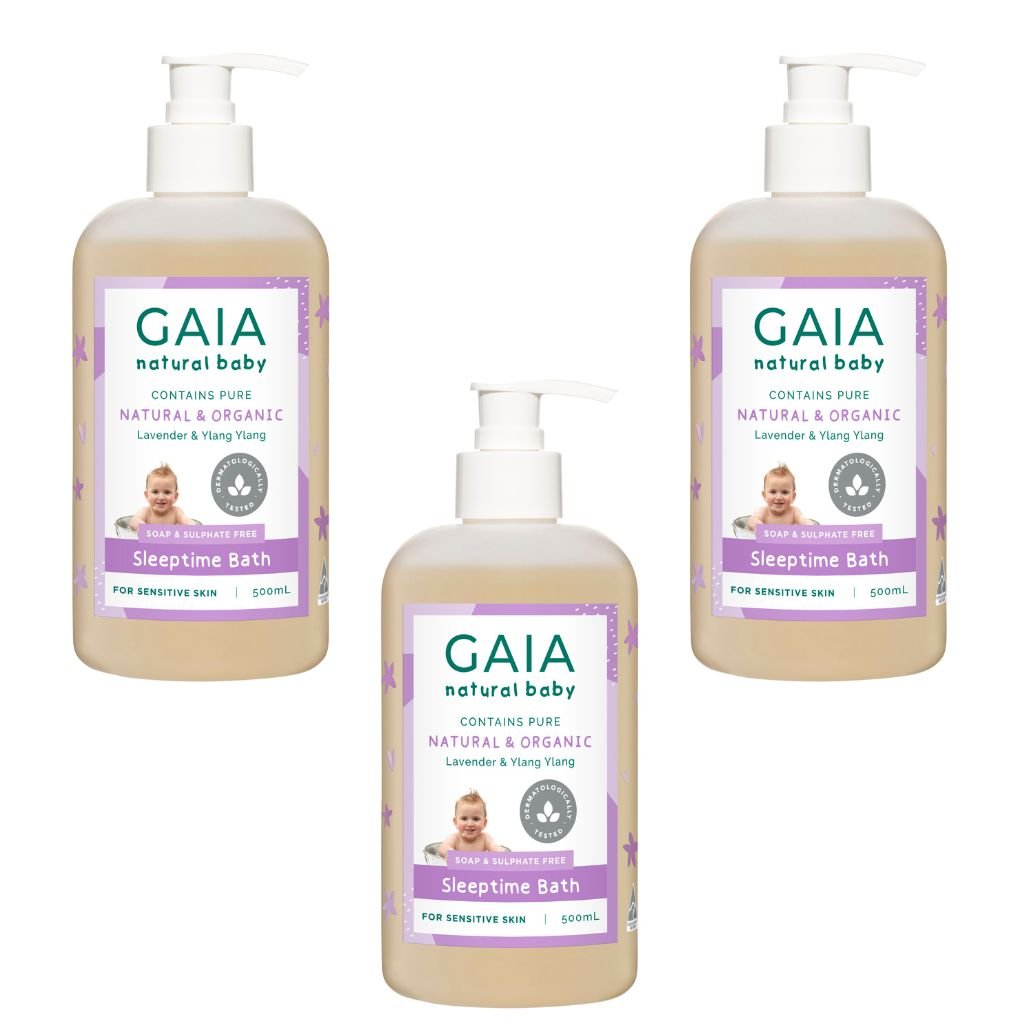 Gaia Natural Baby Sleeptime Bath - Bulk 3x500ml - The Nappy Shop