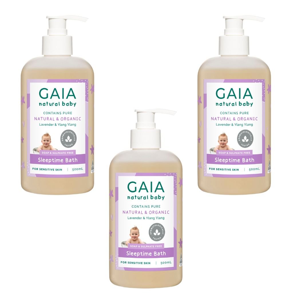 Gaia Natural Baby Sleeptime Bath Bulk 3x500ml The Nappy Shop