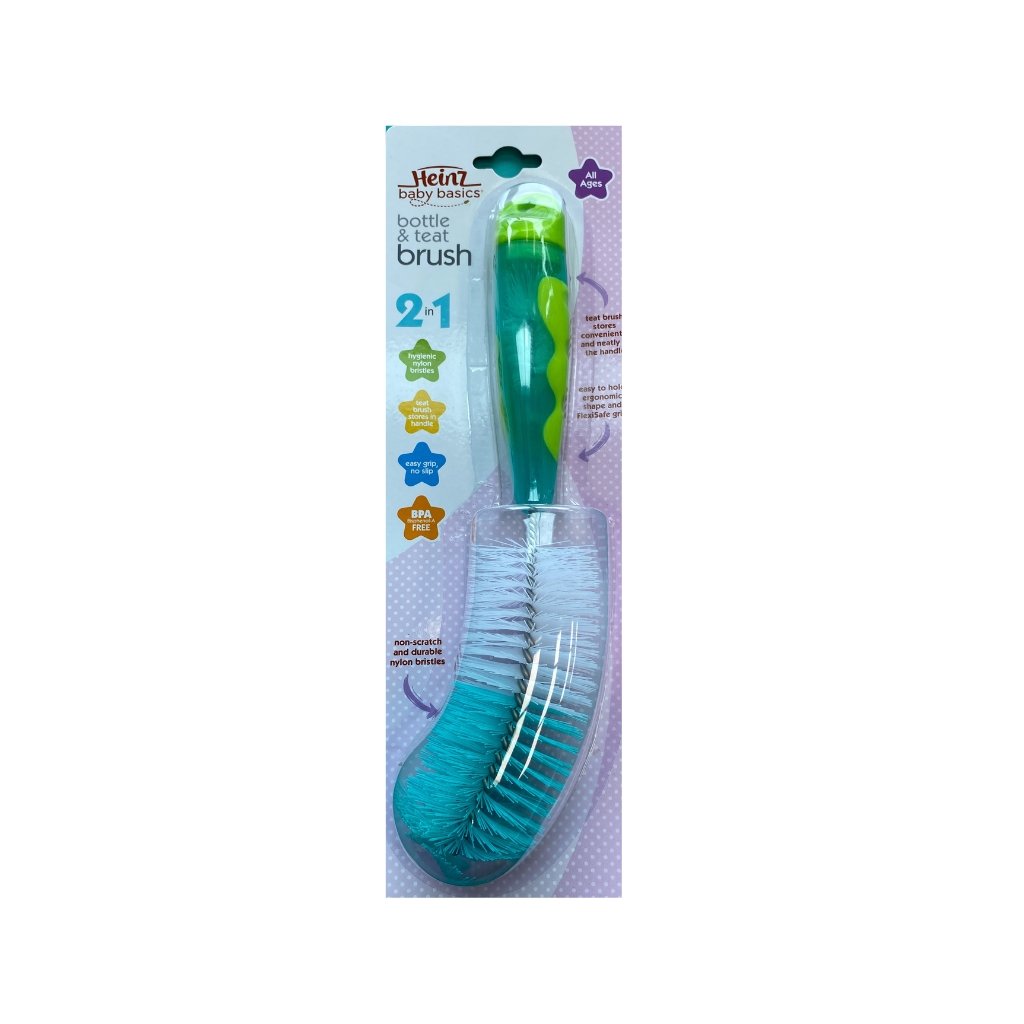 Heinz Baby Basics Bottle and Teat Brush - Aqua - The Nappy Shop