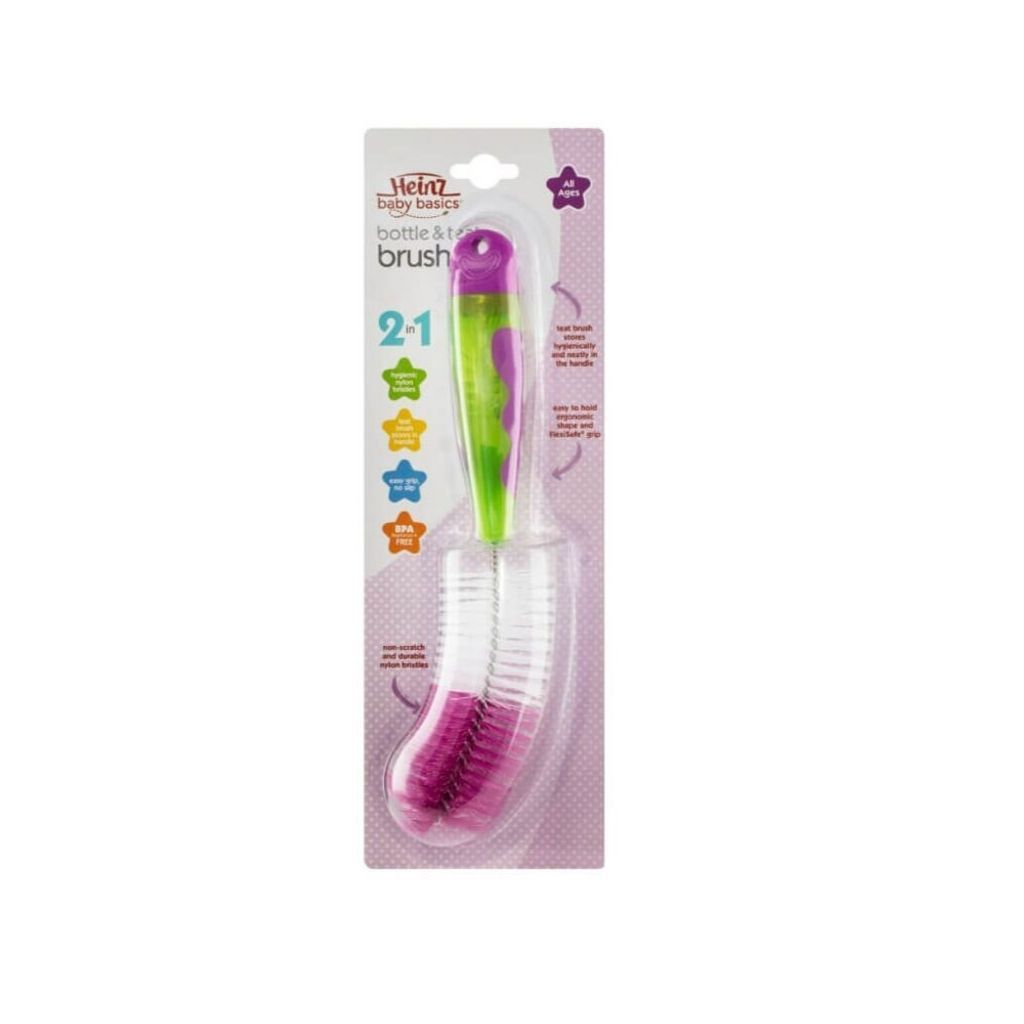 Heinz Baby Basics Bottle and Teat Brush - Purple - The Nappy Shop