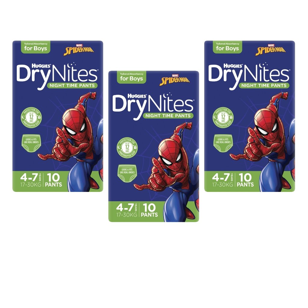 Huggies DryNites 4-7 years for Boys - Bulk 3x9 - The Nappy Shop