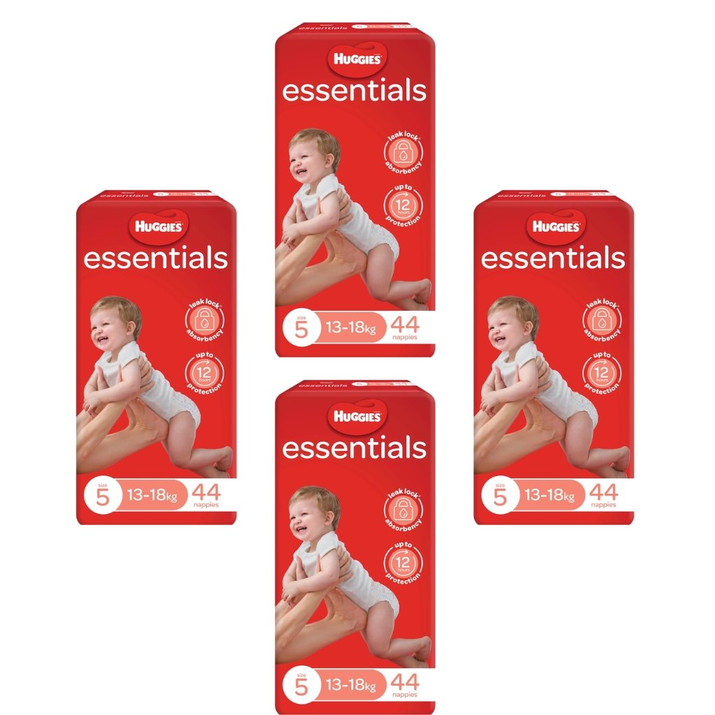 Huggies Essentials Nappies Size 5 - Bulk 4x44 - The Nappy Shop