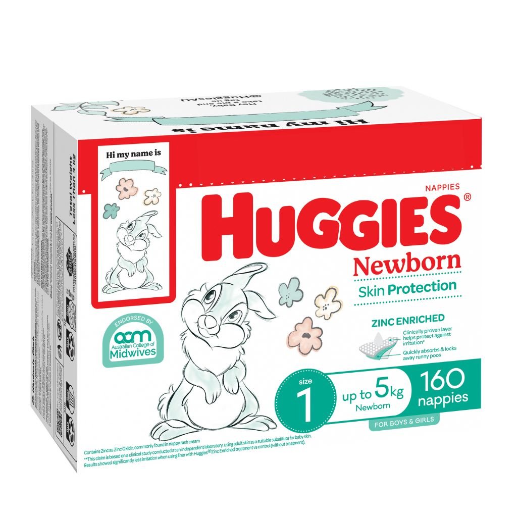 Huggies Ultimate Nappies Size 1 Newborn - 160 Pack - The Nappy Shop