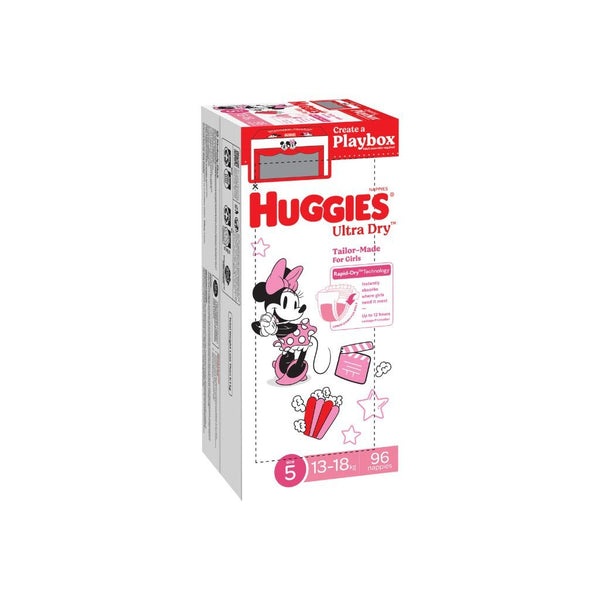 Huggies Ultra Dry Nappies Size 5 Walker Girl 96 Pack The Nappy Shop