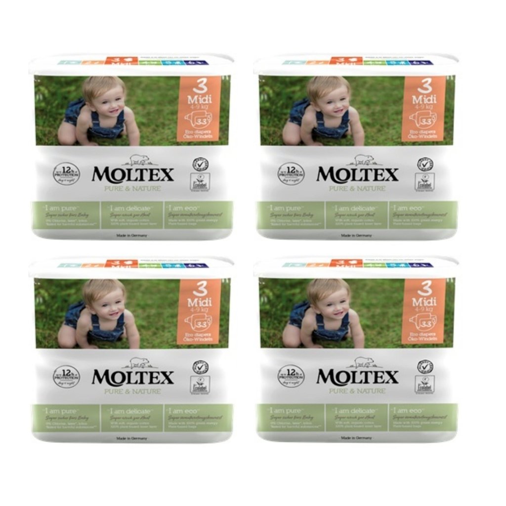 Moltex Nature Nappies Size 3 - Bulk 4x33 - The Nappy Shop