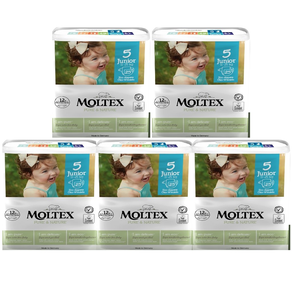 Moltex Nature Nappies Size 5 - Bulk 5x25 - The Nappy Shop