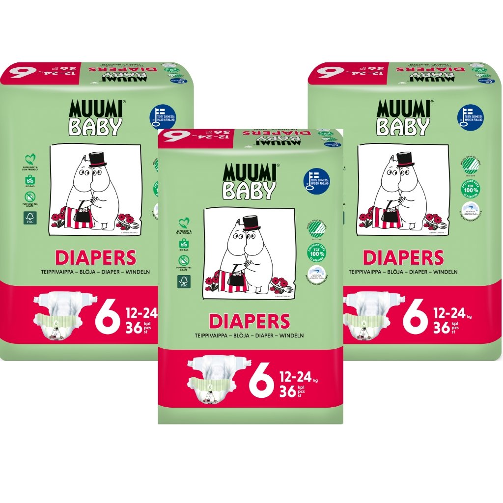 Muumi Eco Nappies Junior Size 6 - BULK 3x36 - The Nappy Shop