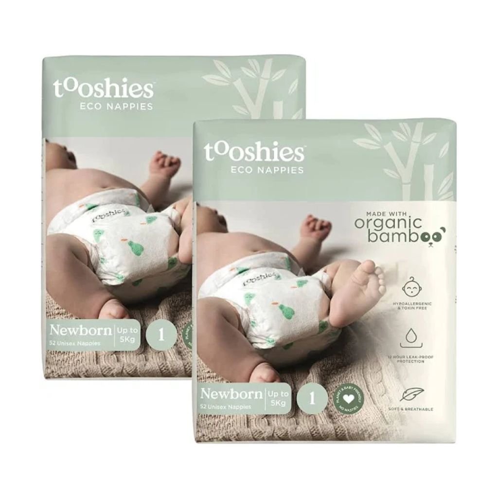 Tooshies Eco Nappies Size 1 Newborn - Bulk 2x52 - The Nappy Shop