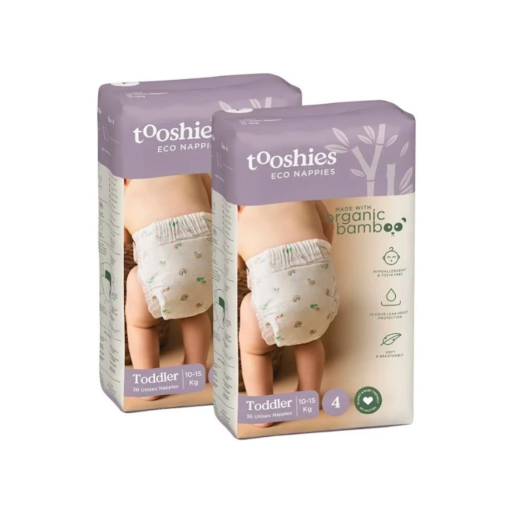 Tooshies Eco Nappies Size 4 Toddler - Bulk 2x36 - The Nappy Shop